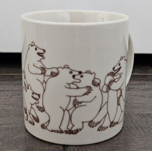Taylor & Ng Vtg. Mug 1979 Beige & Brown Naughty Bears 12 oz. Coffee Mug